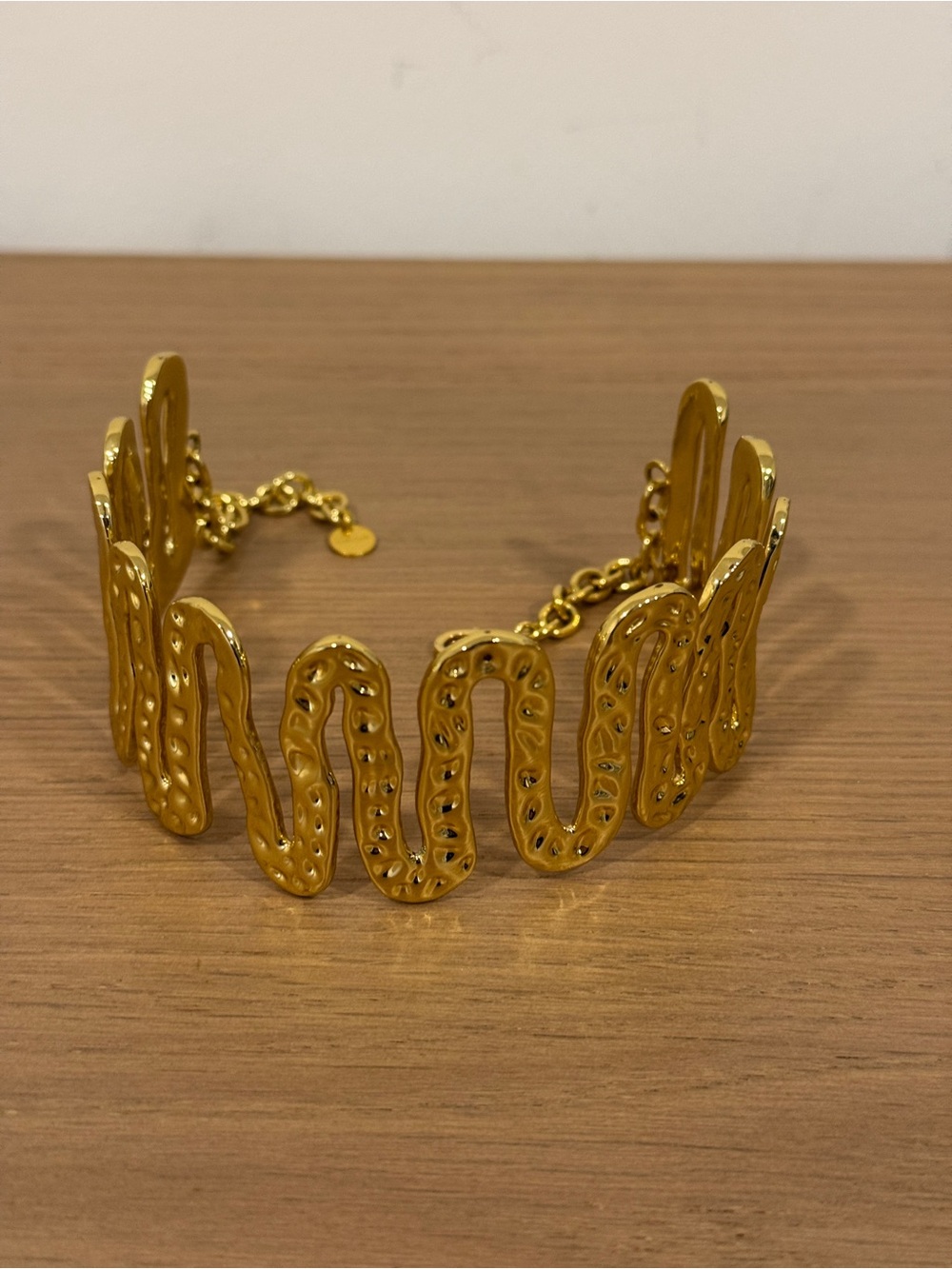 Cult Gaia Gold Textured Snake-Link Choker Necklace - Women Jewelry - Picture 3 of 3